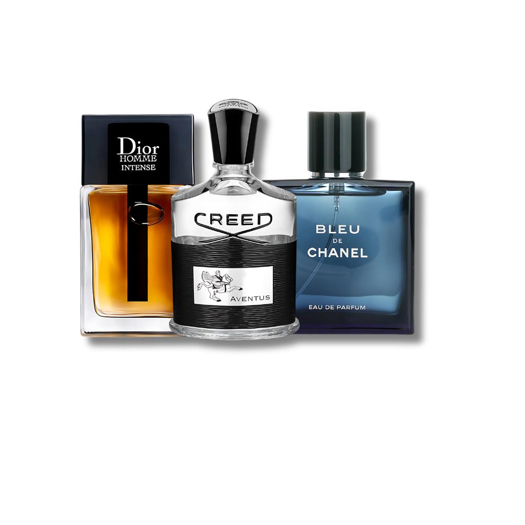 Set mit 3 Parfums: Dior Homme Intense, Creed Aventus und Bleu de Chanel (je 100 ml)