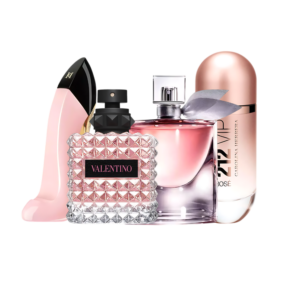 Set mit 4 Parfums: Good Girl Blush, Donna Born in Roma, La Vie Est Belle und 212 VIP Rosé (je 100 ml)