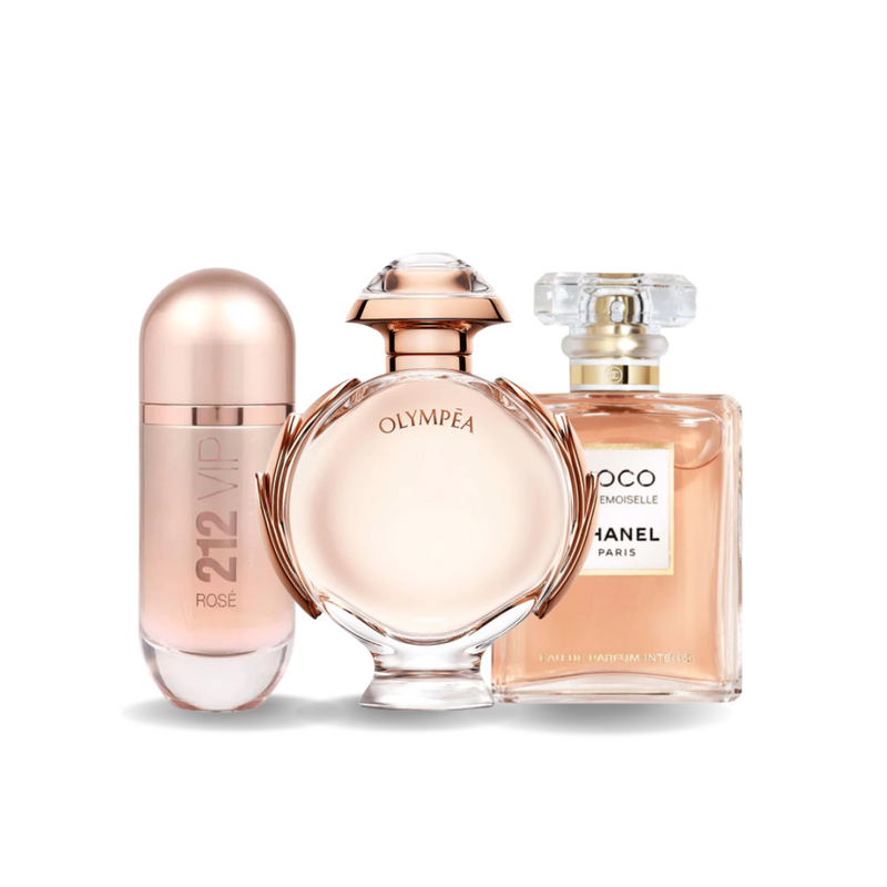 Set mit 3 Parfums 212 VIP Rosé, Olympéa und Coco Mademoiselle, je 100 ml
