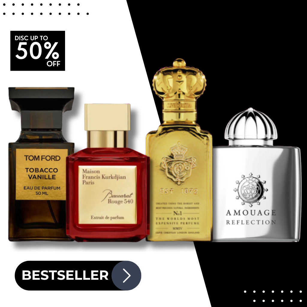 Set mit 4 Parfums: Baccarat Rouge 540, Tobacco Vanille, Reflection und Clive Christian No. 1 – je 100 ml